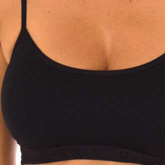 Micofibra Bamboe kanten top met ronde hals 708 vrouw Zwart