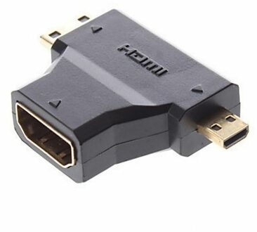 Micro HDMI Male & Mini HDMI Male to HDMI Female 90 Degree Adapter
