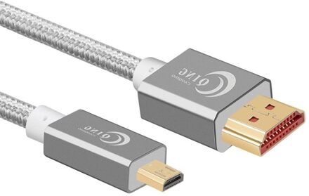 Micro Hdmi Naar Hdmi Kabel 3D 4K 1080P Nylon Gevlochten Male-Male Micro Hdmi Kabel Voor Raspberry pi 4 Huawei Mediapad Sony Camera 5m