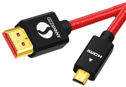 Micro Hdmi Naar Hdmi Kabel 4K 3D 60Hz Hoge Snelheid Micro Hdmi Kabel Adapter Voor Gopro Raspberry Pi4 micro Hdmi Kabel 2.0V 1M 2M 3M Rood / 1m