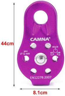 Micro Klimmen Katrol 26KN Micro Katrol Vaste Side Trolley Voor Klimmen Redding Omhoog Werken Abseilen Paars