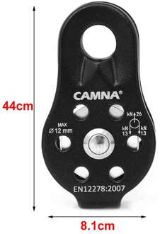 Micro Klimmen Katrol 26KN Micro Katrol Vaste Side Trolley Voor Klimmen Redding Omhoog Werken Abseilen zwart
