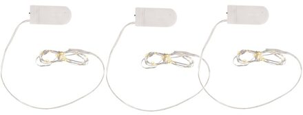 Micro lichtsnoer - 3x - 10 led lampjes - warm wit - 120 cm - kerstlampjes