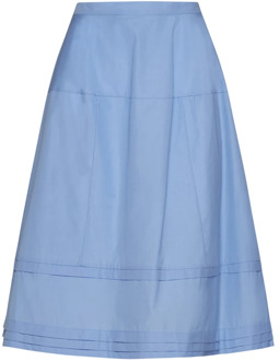 Micro-Pleated A-Line Midi Skirt Marni , Blue , Dames - L,M,S
