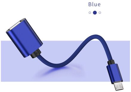 Micro/Type C Naar Usb Adapter Otg Kabel Micro Usb Otg Converter Type-C Micro Connector Datakabel voor Xiaomi Samsung blauw MicroUSB OTG