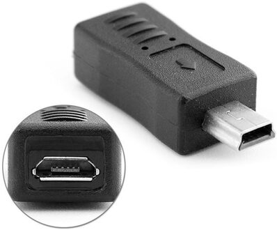 Micro Usb Female Naar Mini Usb Male Adapter Oplader Adapter Converter Black