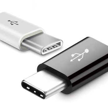 Micro Usb Female Naar Type C Male Kabel Type-C Adapter Charger Data Sync Converter Voor Xiaomi Nexus 5X6P Huawei wit