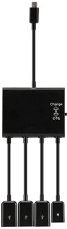 Micro Usb Hub Kabel Otg Adapter 4 Port Splitter Met Power Laadkabel Voor Samsung Xiaomi Huawei Moblie Telefoons Apparaat accessor