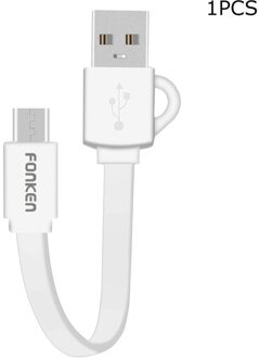 Micro Usb Kabel 10 Cm Pocket Telefoon Kabels Reizen Spare Power Bank Snel Opladen Cord 2.4A Sleutelhanger Noodle Android Data draad Pocket wit kabel