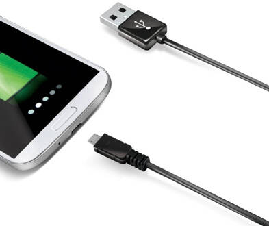 Micro-usb Kabel 2 Meter, Zwart - Celly