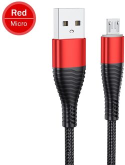 Micro Usb Kabel Snel Opladen 3A Usb Data Kabel Voor Samsung Htc Lg Mobiele Telefoon Usb-oplaadkabel Android Tablet usb Cord Wire rood / 100cm