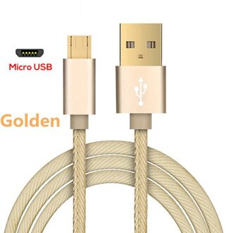 Micro Usb Kabel Snelle Lader Usb Data Kabel Nylon Sync Cord 3A Voor Samsung Xiaomi Huawei Redmi Opmerking 4 5 android Microusb Kabels gouden / 1.8m