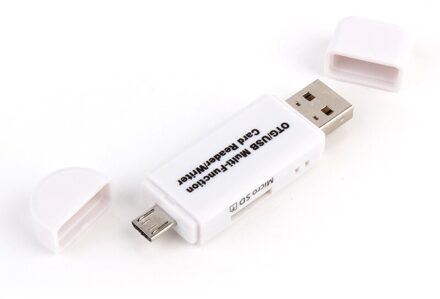 Micro USB & USB 3 In 1 OTG Kaartlezer High-speed USB 2.0 Universal OTG TF/SD voor Laptop Android Rekensnelheid Mobiele Telefoon Adapter wit