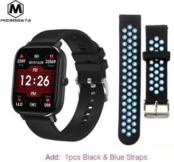 Microdata Smart Horloge X1 Gts Smartwatch Bluetooth Call Bloeddruk IP67 Waterdicht Gezondheid Hartslag Voor Xiaomi Huawei Add BlackBlue