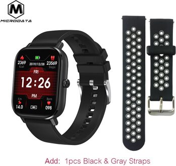 Microdata Smart Horloge X1 Gts Smartwatch Bluetooth Call Bloeddruk IP67 Waterdicht Gezondheid Hartslag Voor Xiaomi Huawei Add BlackGray