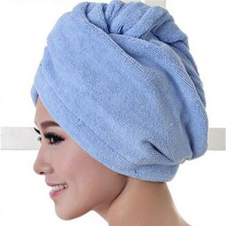 Microfiber Badhanddoek Haar Droog Sneldrogend Lady Badhanddoek Zachte Douche Voor Vrouw Man Tulband Head Wrap Baden Gereedschap Blauw