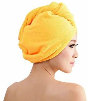 Microfiber Badhanddoek Haar Droog Sneldrogend Lady Badhanddoek Zachte Douche Voor Vrouw Man Tulband Head Wrap Baden Gereedschap geel
