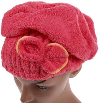 Microfiber Badmuts Badhanddoek Haar Droog Sneldrogend Dame Bad Zachte Douche Hoed Hoofd Wrap Badmuts Rood