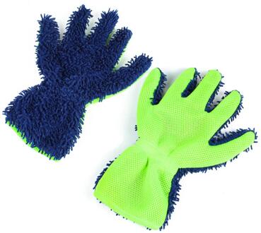 Microfiber Chenille Car Wash Glove Motorfiets Auto Reiniging Auto Brush Cleaner Auto Wassen Handschoenen Schoonmaken Penselenbakje Zorg Blauw