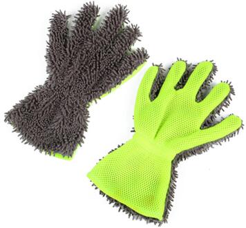 Microfiber Chenille Car Wash Glove Motorfiets Auto Reiniging Auto Brush Cleaner Auto Wassen Handschoenen Schoonmaken Penselenbakje Zorg Grijs
