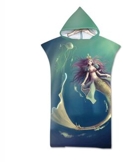 Microfiber Gedrukt 3D Zeeschildpad Hooded Strandlaken Unisex Quick Dry Zwembad Poncho Badhanddoek Met Mantel Badjas color5