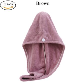 Microfiber Haar Handdoek Wrap Voor Vrouwen Volwassen Badkamer Absorberende Sneldrogende Thuis Bad Dikkere Douche Lange Krullend Droog Haar cap Hair Towel bruin