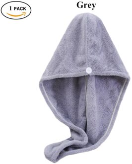Microfiber Haar Handdoek Wrap Voor Vrouwen Volwassen Badkamer Absorberende Sneldrogende Thuis Bad Dikkere Douche Lange Krullend Droog Haar cap Hair Towel grijs