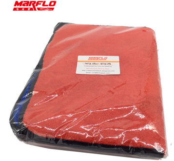 Microfiber Handdoek Doek 1000gsm Auto Zorg Wassen Blauw Rood 2 stuks in een polybag