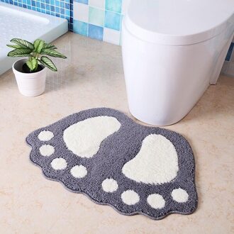 Microfiber Mini Matten Voet Print Badmatten Antislip Badkamer Tapijt Mat Wc Badmat Bad Pad Tapijten Badkamer levert Tapijten grijs