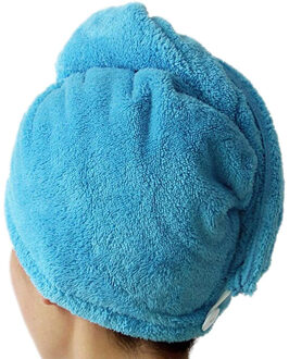 Microfiber Sneldrogend Badhanddoek Haar Droog Douche Cap Zachte Hoofd Wrap Tulband Hoed Voor Huishoudelijke Baden Decoratie blauw