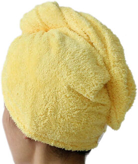 Microfiber Sneldrogend Badhanddoek Haar Droog Douche Cap Zachte Hoofd Wrap Tulband Hoed Voor Huishoudelijke Baden Decoratie geel