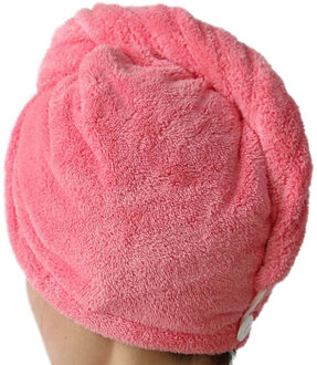 Microfiber Sneldrogend Badhanddoek Haar Droog Douche Cap Zachte Hoofd Wrap Tulband Hoed Voor Huishoudelijke Baden Decoratie roze