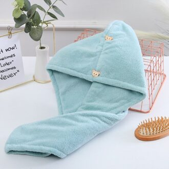 Microfiber Stof Badhanddoeken Wrap Droog Geperst Haar Sauna Handdoek Textiel Badjas Vrouwen Cap Spa Producten Voor Badkamer Thuis groen