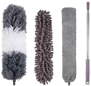 Microfiber Stofdoek Met Extension Pole, Wasbaar, Buigbare Poetsdoeken, Voor Cleaning Plafond Ventilator, Plafond, Jaloezieën, meubels, Auto