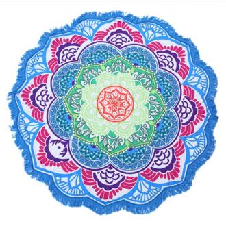 Microfiber Strandlaken Kwastje Indian Mandala Tapestry Lotus Gedrukt Bohemian Yoga Mat Bikini Cover-Up Deken Badhanddoek blauw C Towel