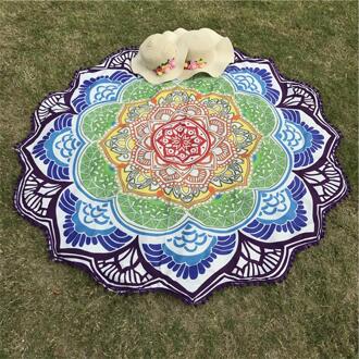Microfiber Strandlaken Kwastje Indian Mandala Tapestry Lotus Gedrukt Bohemian Yoga Mat Bikini Cover-Up Deken Badhanddoek blauw D Towel