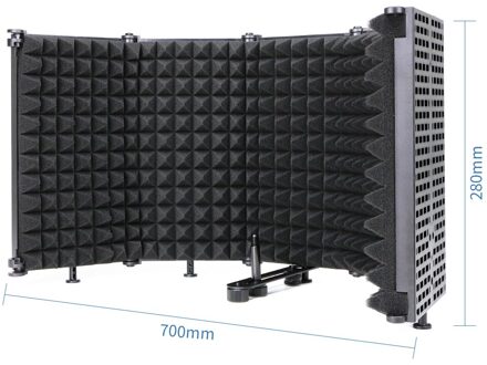 Microfoon Isolatie Schild Wind Screen Opvouwbare Verstelbare Sound Absorberende Vocale Opname Panel Sound-Proof Plaat Forrecording 5-Panel