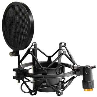 Microfoon Shock Mount Met Dubbele Mesh Filter Verstelbare Anti Vibratie Hoge Isolatie Metalen Mic Mount Houder Clip