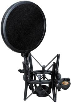 Microfoon Shock Mount Met Pop Filter Shield Double Mesh Laag Voorruit Wind Screen Met 3/8 "Tot 5/8" Schroefdraad voor Microfoon SH-101