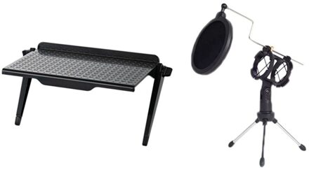 Microfoon Statief Mic Shock Mount Stand Desktop Bracket Houder Met Filter & Opbergrek Tv Computer Lcd Display Rack
