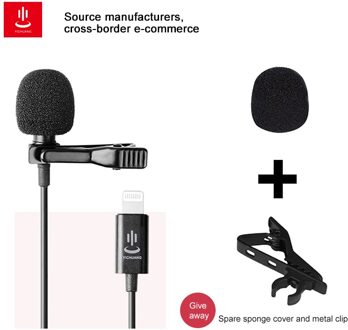 Microfoon YC-LM10 Ii Professionele Lavalier Lightning Microfoon 1.5M 3M 6M Kabel Voor Iphone Xs Xr X/11/8/8 Plus/6/7 Plus Ipad YC-LM 1.5M