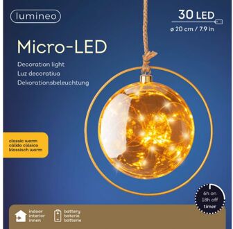 microled bal bo d20h20 cm amber/warm kerstverlichting Oranje