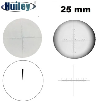 Micrometer 25mm Diameter Eyepiece Scale Optical Glass Cross Ruler Net Calibration Reticle f Stereo Microscope Optical Instrument
