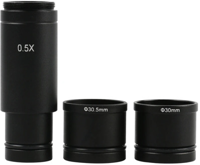 Microscope Camera 0.5X C-Mount Lens /CCD CMOS Camera Digital Eyepiece Adapter 0.5X Reducing Lens,23.2mm+30mmm+30.5mm Ring