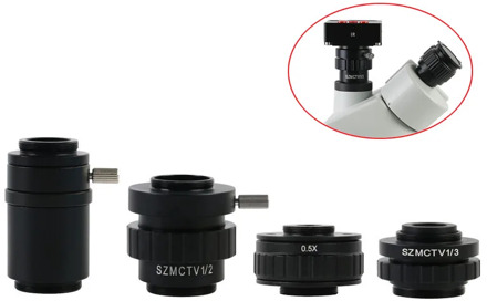 Microscope Camera Adapter SZMCTV 1/2 1/3 0.5X 1X C-mount Adapter Lens For Simul Focal Trinocular Stereo Microscope