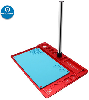 Microscope Metal Stand Base with Stainless Steel Bracket Phone Maintenance Platform Aluminum Alloy Mat Phone Repair Working Pad