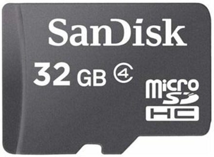 MicroSD Class 4 32GB Micro SD-kaart Zwart