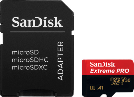 MicroSDHC Extreme PRO 32GB 100 mb/s - A1 - V30 - SDA - Rescue Pro DL 1Y Micro SD-kaart Zwart