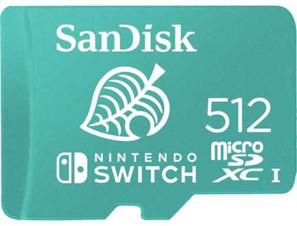 MicroSDXC Extreme Gaming 512GB 100MB / 90mb Nintendo licensed Micro SD-kaart Groen