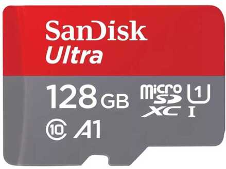 MicroSDXC Ultra 128GB 140mb/s C10 - SDA UHS-I Micro SD-kaart Rood